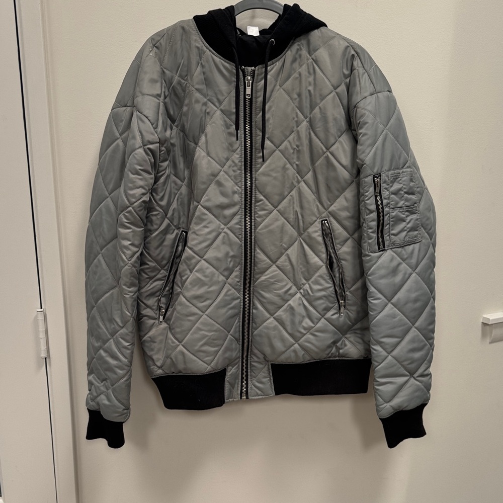Divided Gray Quilted Puffer Jacket